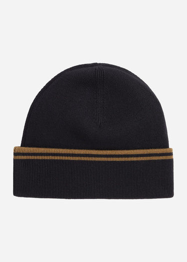 Fred Perry Mutsen Twin tipped merino wool beanie - black shaded stone shaded stone