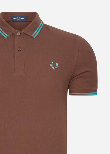 Fred Perry Polo's Twin tipped fred perry shirt - whisky brown deep mint