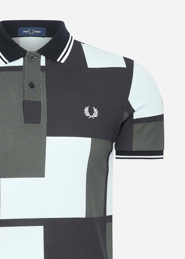 Fred Perry Polo's Pixel print fred perry shirt - light ice