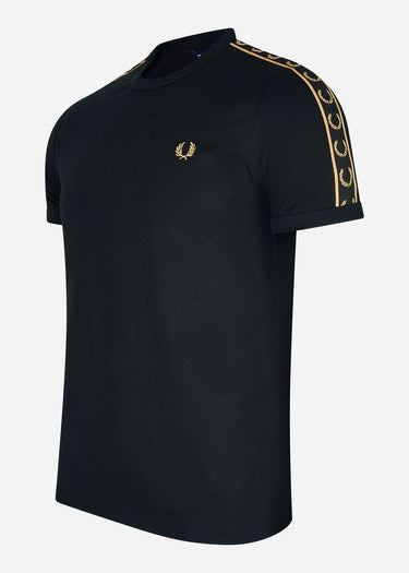 Fred Perry T-shirts Contrast tape ringer t-shirt - black stone