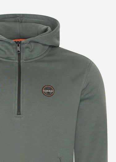 Napapijri Hoodies Badge halfzip hoodie - green urban