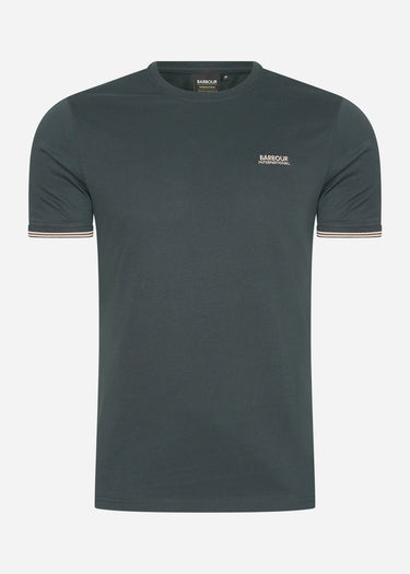Barbour International T-shirts Philip tipped cuff tee - forest river