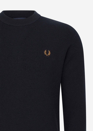 Fred Perry Truien Waffle stitch jumper - navy