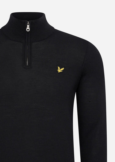 Lyle & Scott Truien Premium quarter zip merino mix - jet black