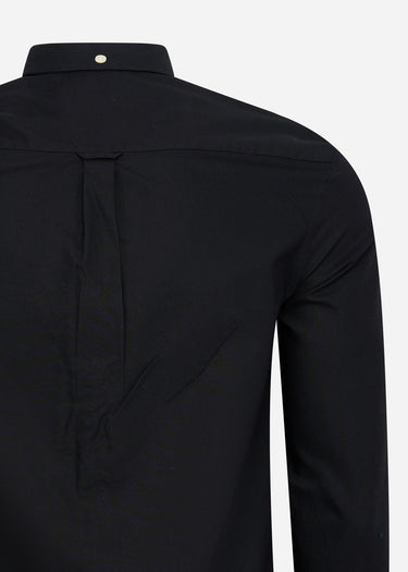 Lyle & Scott Overhemden Tonal eagle regular fit light weight oxford shirt - jet black