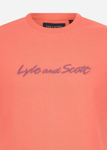 Lyle & Scott T-shirts Script embroidery t-shirt - sorrel orange marsh thistle