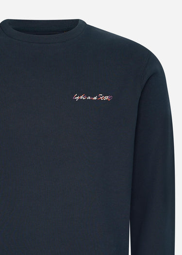 Lyle & Scott Truien Multi embroidery crewneck - dark navy
