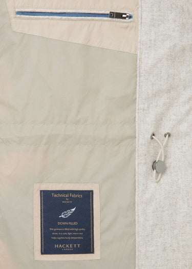 Hackett London Jassen Long hooded puffer - rope