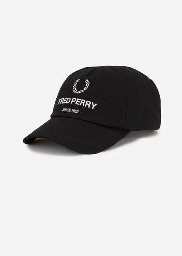Fred Perry Petten Cotton canvas branded cap - black