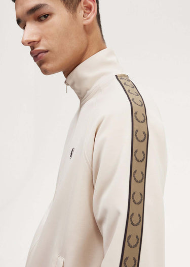 Fred Perry Vesten Contrast tape track jacket - oatmeal shaded stone