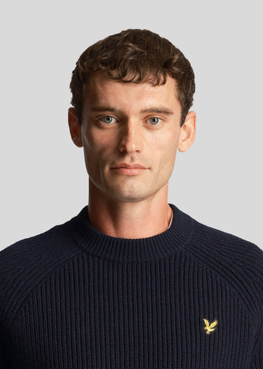 Lyle & Scott Truien Shaker stitch mock neck - dark navy