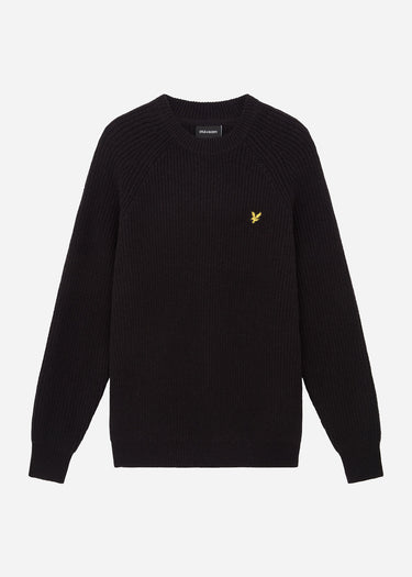 Lyle & Scott Truien Shaker stitch mock neck - jet black