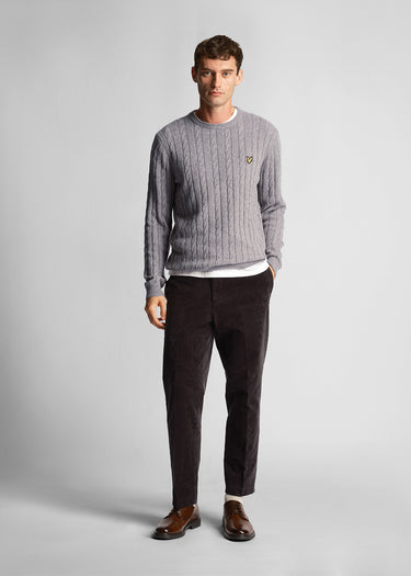 Lyle & Scott Truien Cable jumper - mid grey marl