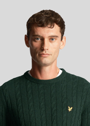 Lyle & Scott Truien Cable jumper - dark green marl
