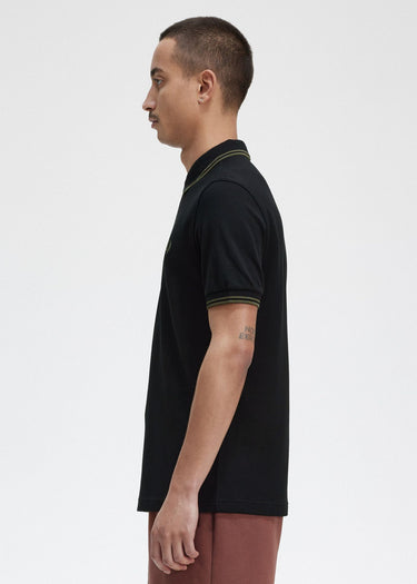 Fred Perry Polo's Twin tipped fred perry shirt - black field green