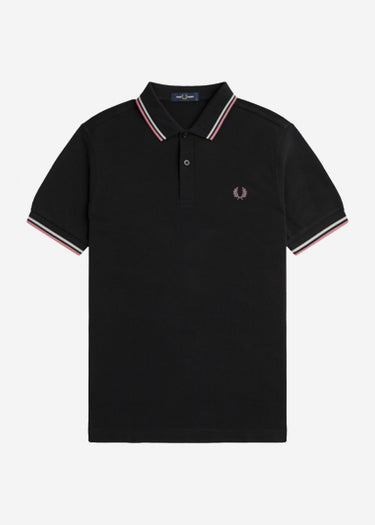 Fred Perry Polo's Twin tipped fred perry shirt - black ecru