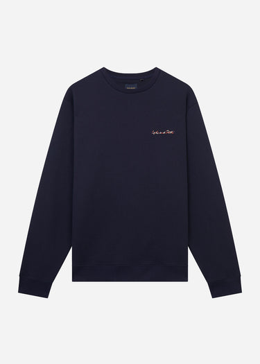 Lyle & Scott Truien Multi embroidery crewneck - dark navy