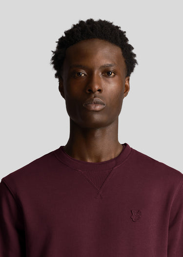 Lyle & Scott Truien Tonal eagle crew neck sweatshirt - burgundy