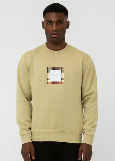 Marshall Artist Truien UK ism box logo crewneck - sandstone