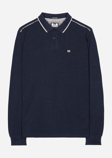 Weekend Offender Longsleeve Polo's Carola - navy house check