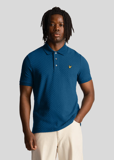 Lyle & Scott Polo's Grid texture polo shirt - apres navy
