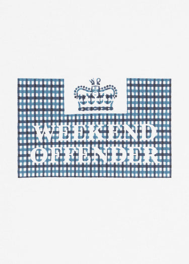 Weekend Offender T-shirts Dygas - white blue house check
