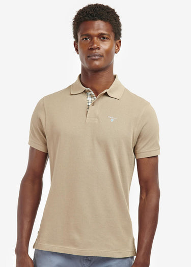 Barbour Polo's Tartan pique polo - washed stone