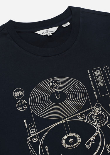 Ben Sherman T-shirts Linear record player - dark navy