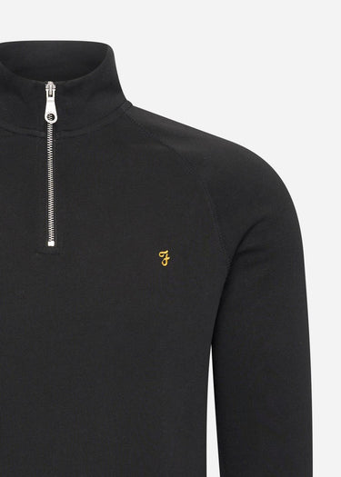Farah Truien Sweatshirt jim 1/4 zip - black