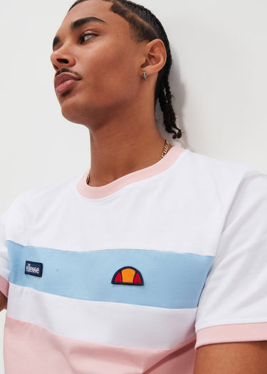 Ellesse T-shirts Blockadi tee - white light pink light blue