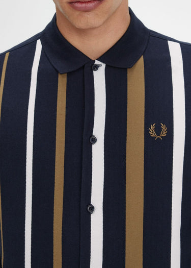 Fred Perry Longsleeve Polo's Gradient stripe ls polo shirt - navy