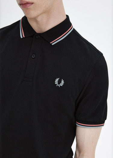 Fred Perry Polo's Twin tipped fred perry shirt - black crlhet slvbl