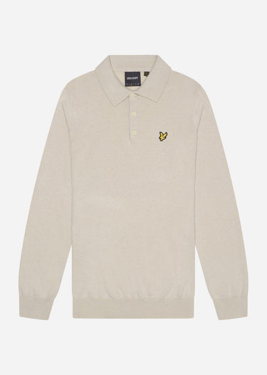 Lyle & Scott Truien Cotton merino long sleeve knitted polo - cove