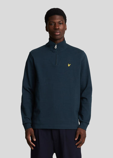 Lyle & Scott Truien Interlock quarter zip - dark navy