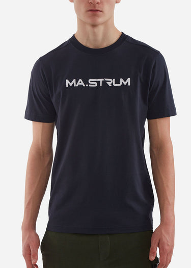 MA.Strum T-shirts MA.Strum chest print tee - ink navy