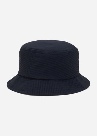 Fred Perry Bucket Hats Dual branded seersucker bucket hat - navy