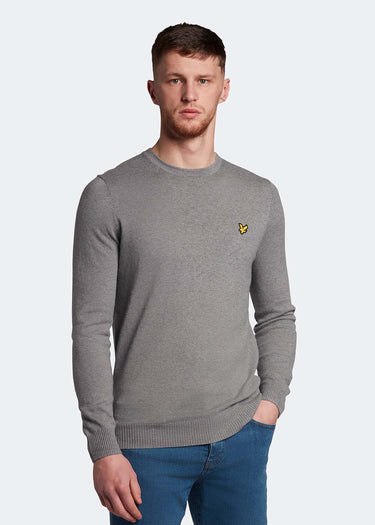 Lyle & Scott Truien Merino crew jumper - mid grey marl