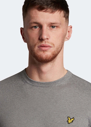 Lyle & Scott Truien Merino crew jumper - mid grey marl