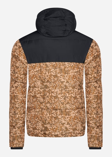 Lyle & Scott Jassen Earth print wadded jacket - jet black