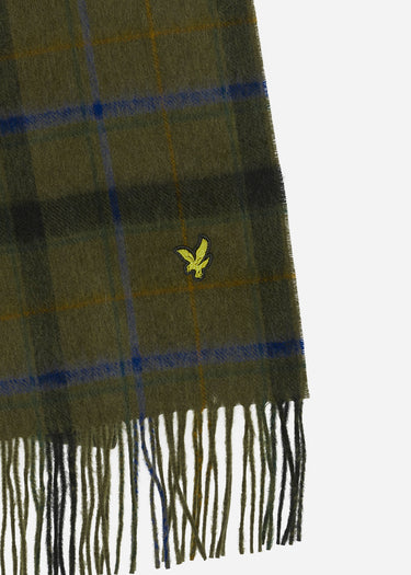 Lyle & Scott Sjaals Tartan lambswool scarf - slate blue