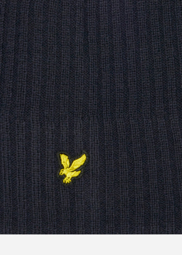 Lyle & Scott Mutsen Knitted ribbed beanie - dark navy