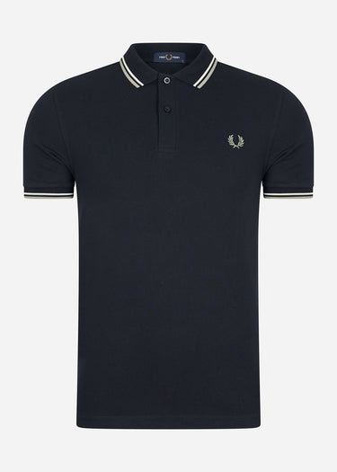 Fred Perry Polo's Twin tipped fred perry shirt - navy snow white seagrass