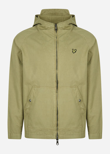 Lyle & Scott Jassen Garment dyed zip through jacket - seaweed
