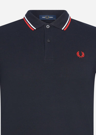 Fred Perry Polo's Twin tipped fred perry shirt - navy white red