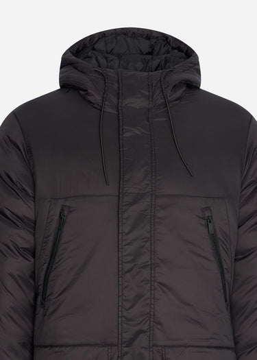 Lyle & Scott Jassen Long line internal padded jacket - jet black