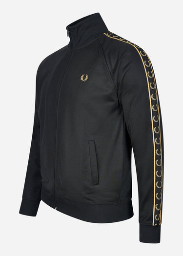 Fred Perry Vesten Seasonal taped track jacket - black gold