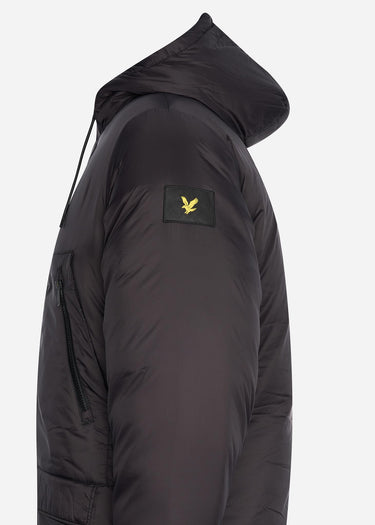 Lyle & Scott Jassen Long line internal padded jacket - jet black