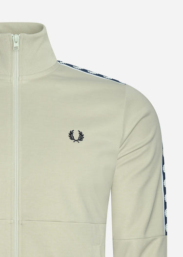 Fred Perry Vesten Panelled taped track jacket - light oyster