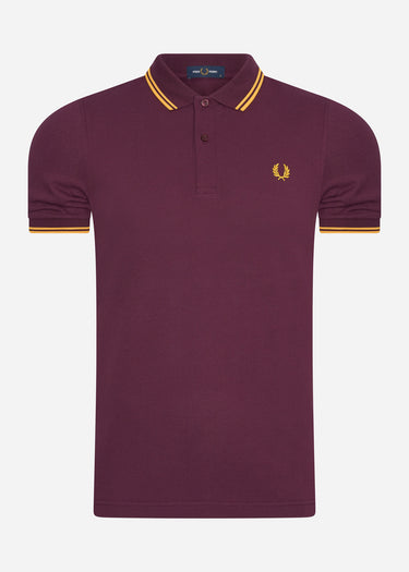 Fred Perry Polo's Twin tipped fred perry shirt - mahogany maize