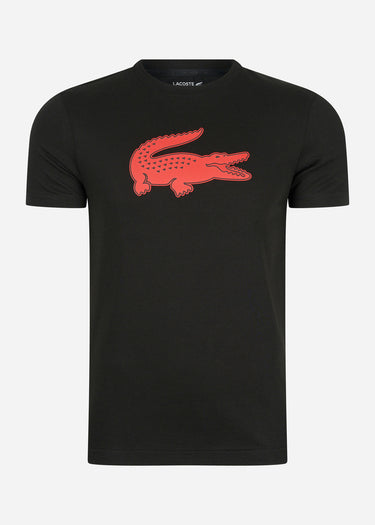Lacoste T-shirts Printed t-shirt - black corrida